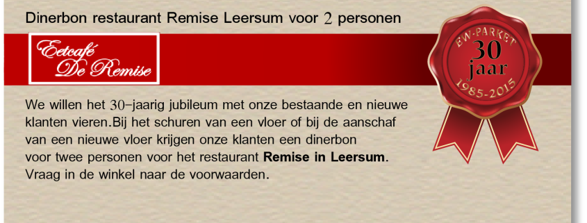 30-jaarig jubileum actie